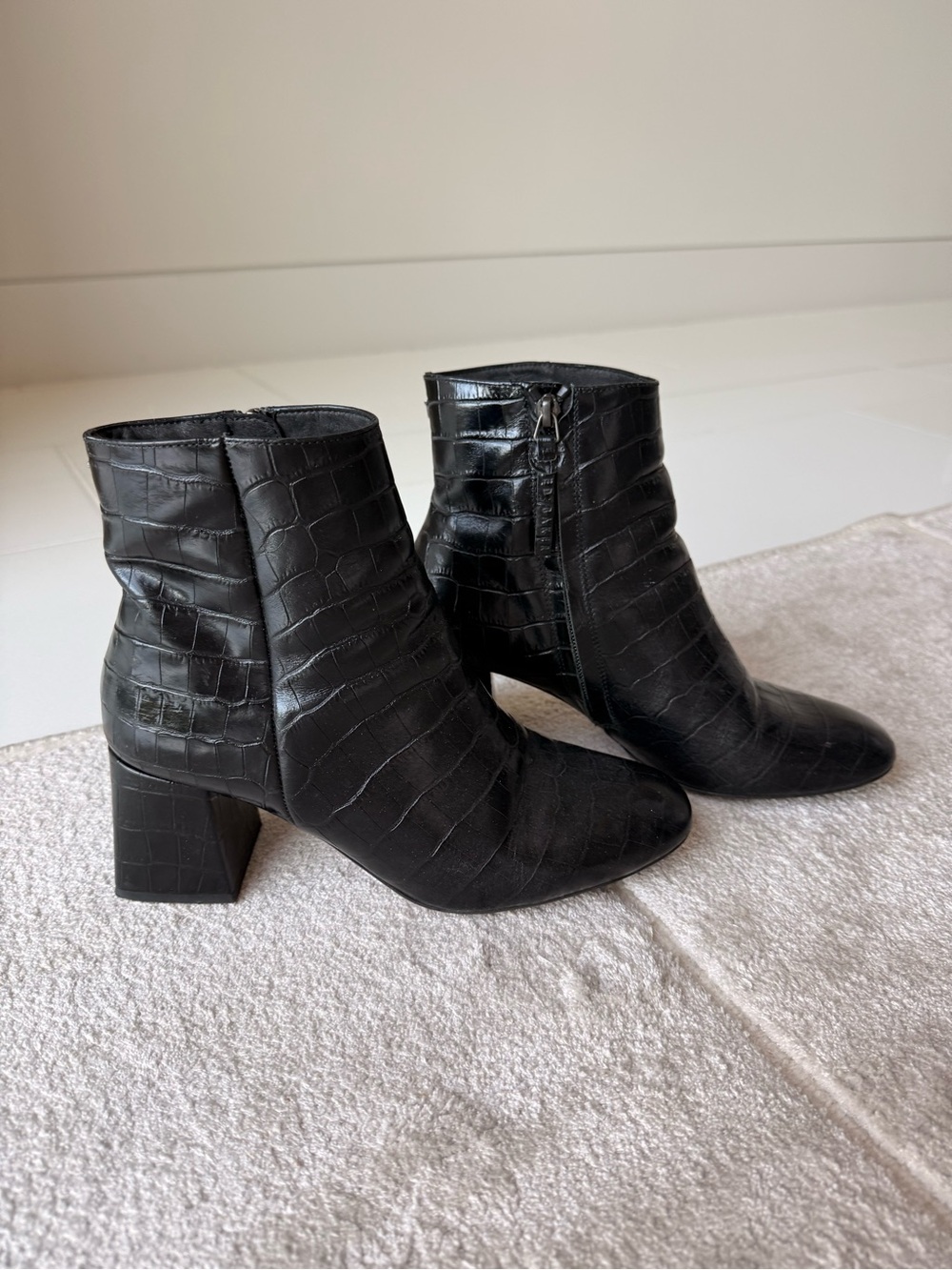 Ted Baker Women's Black Croc-Embossed Ankle Boots